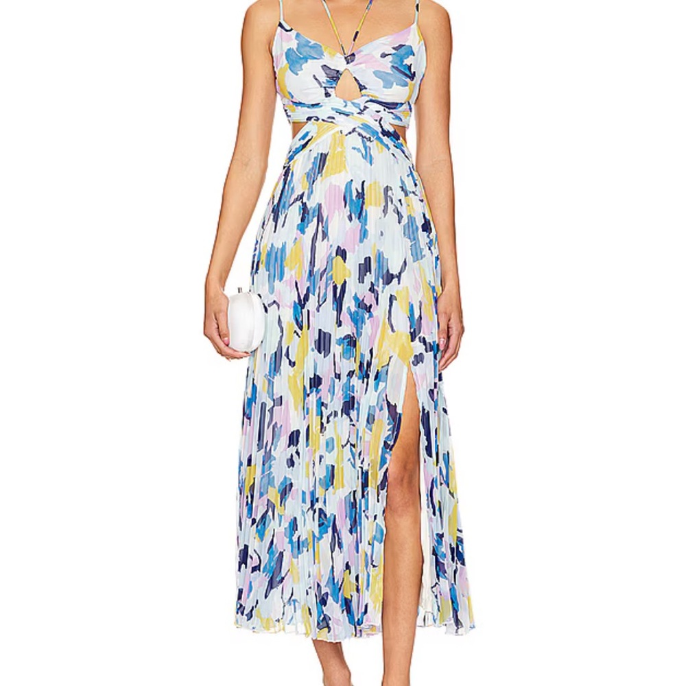 ASTR The Label Aquata Floral Pleated Maxi Dress